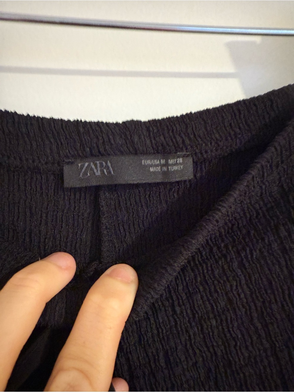 Zara Black Textured Matching Set Vest & Wide Leg Pants NWOT Women’s Medium - Picture 5 of 6